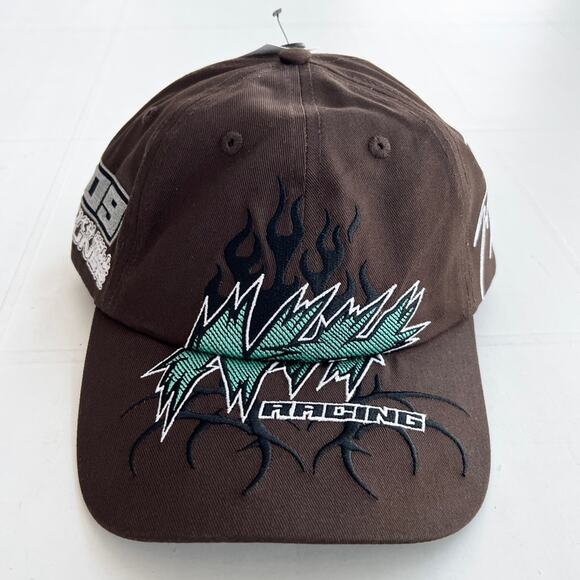 New NINTH HALL Serviced Brown Strapback Racing Dad Motocross Hat (Zumiez) - Picture 1 of 9